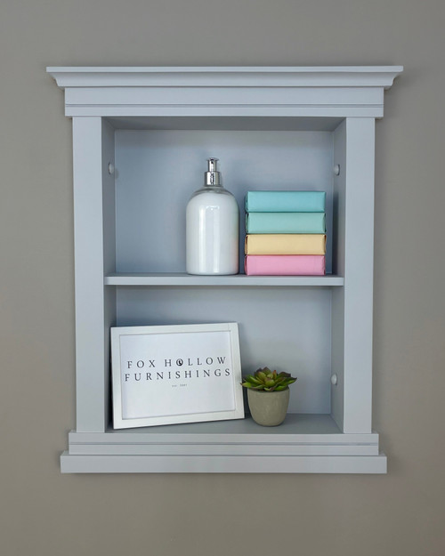 14x18 Light Gray Elliot Craftsman Recessed Wall Niche (w/ plain back) by Fox Hollow Furnishings