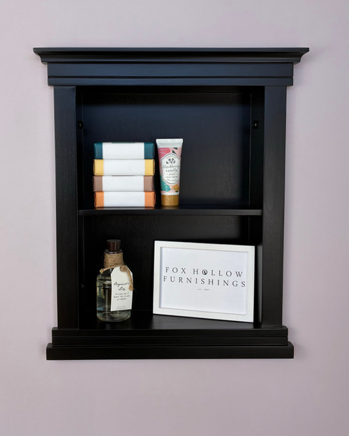 14x18 Black Elliot Craftsman Recessed Wall Niche (w/ plain back) by Fox Hollow Furnishings