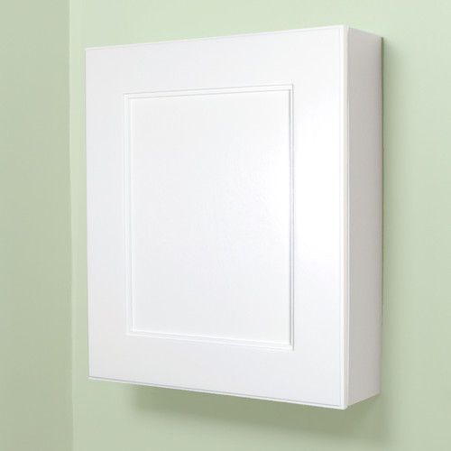 Compact 15 3/4" H x 13 3/4" W Shaker White Plain Wall-Mount Medicine Cabinet