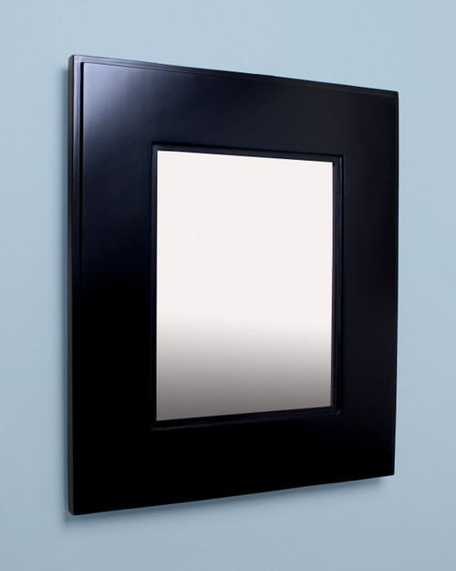 11x14 Portrait Shaker Black Mirrored Medicine Cabinet by Fox Hollow Furnishings