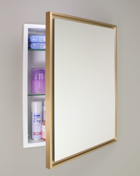 16x20 Parker Metro Metal Framed Rectangle Recessed Bathroom Medicine ...