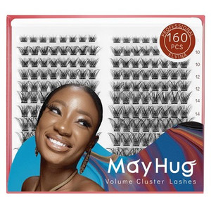 160pc DIY Lash Clusters 8-18mm Mixed D Curl – Reusable Salon Effect