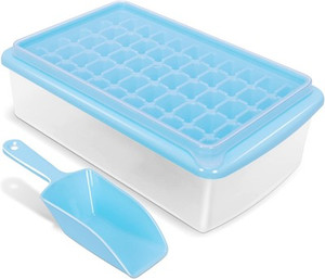 Mini Ice Cube Tray Set with Lid, Bin & Scoop – 3-Pack, BPA-Free