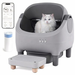ZLAFM Smart Self-Cleaning Cat Litter Box – App Control, Multi-Cat, 11L Bin