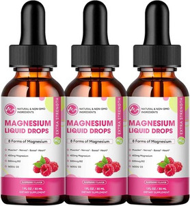 Magnesium Liquid Drops 8-in-1 Complex – Raspberry, 3-Pack (3oz Each)
