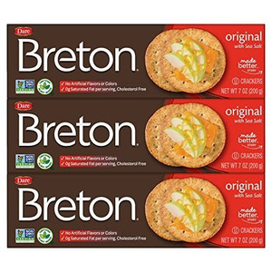 Breton Original Sea Salt Crackers 3-Pack 21 oz – Non-GMO Kosher Snack