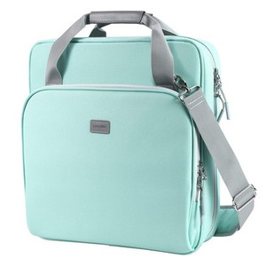 Losong 2-Inch Zipper Binder with Shoulder Strap – 500 Sheet Light Blue