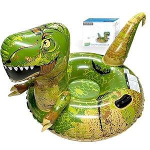 FindUWill 65" Dinosaur Inflatable Snow Tube - Heavy-Duty Double-Layer PVC Sled