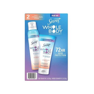 Secret Whole Body Deodorant Duo – Peach & Vanilla Blossom 2-Pack Aluminum-Free
