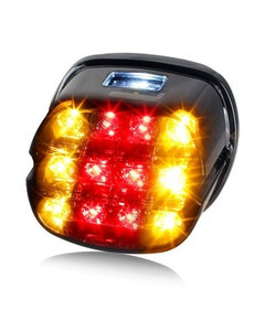 NTHREEAUTO Smoked LED Tail Light for Harley Dyna Sportster Softail 2002-2017