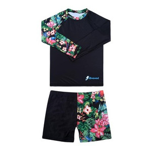 FAFSGOD Girls UPF 50+ Long Sleeve Rash Guard 2-Piece Swimsuit Set 11-12Y