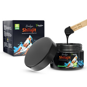 ZHerbika Pure Himalayan Shilajit Resin 300mg – 75% Fulvic Acid, 85+ Minerals