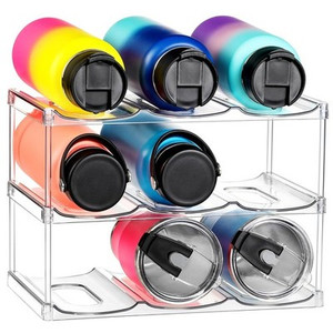 LANDNEOO 3-Tier Stackable Water Bottle Organizer – Holds 9 Tumblers