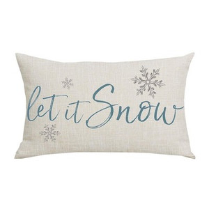 WENIANRU Let It Snow Blue Lumbar Pillow Cover 12x20 – Snowflake Word Art