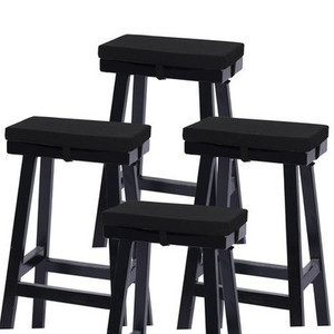 baibu 4-Pack Memory Foam Bench Stool Cushions 18x9.5 – Non-Slip Black