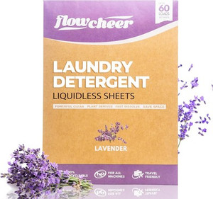 Flowcheer Eco-Friendly Laundry Detergent Sheets – 60 Loads, Lavender