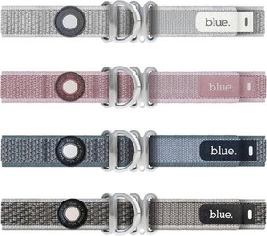CloudTag NFC Smart Dog Collar – Silent Aluminum ID Tag, Small Heron Blue