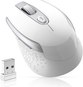 Cimetech Silent Wireless Optical Mouse – 1600 DPI Ergonomic White