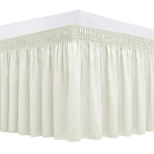 Biscaynebay Ivory King & Cal King Bed Skirt – 15" Drop Wrap-Around