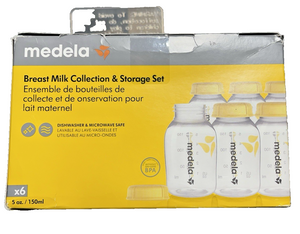Medela Breast Milk Storage Bottles 6-Pack 5oz BPA-Free with Lids