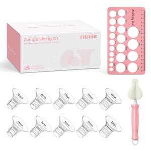 Nuliie Silicone Breast Pump Flange Insert Kit – 13–21mm, 10-Piece, 24mm Shield