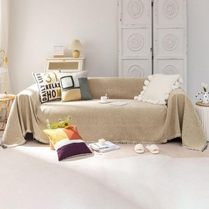 VClife Khaki Chenille Chair Slipcover 71x71 – Anti-Slip & Washable