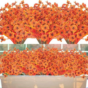 Grunyia Outdoor Artificial Fall Flowers – 7-Stem UV-Resistant Bundle