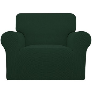 Easy-Going Oversized Chair Slipcover – Dark Green Check Stretch Jacquard