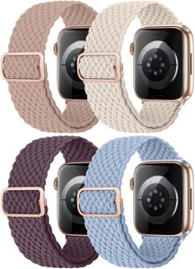 NIIZERO 4-Pack Stretchy Nylon Solo Loop Bands for Apple Watch 38/40/41mm