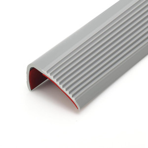 Taaizau Grey Anti-Slip Stair Nosing Strip – Self-Adhesive PVC, 20ft+