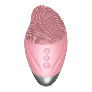 Farsaw 2-in-1 Silicone Facial Cleansing Brush with Heated Eye Massager – Pink
