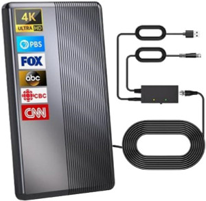 WU-MINGLU Amplified Indoor Outdoor 4K TV Antenna – 580-Mile Range, 30ft Coax