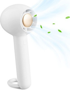 Sowmow Portable Rechargeable Handheld Fan – 2-Speed, 12-Hour Battery, White