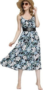 Buenos Ninos Women's Floral Boho Maxi Dress – V-Neck with Pockets