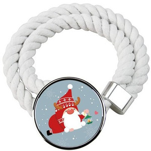 Christmas Curtain Tiebacks 2 Pack – Santa Cotton Rope Holdbacks White