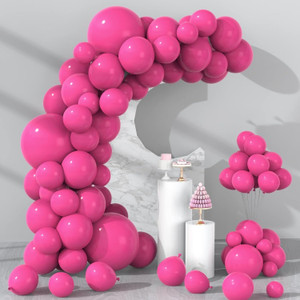Kelfara Hot Pink Balloon Garland Arch Kit – 100-Piece with Tape & Ribbon