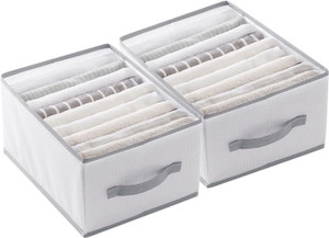 fufeisi 2-Pack Wardrobe Clothes Organizer Bins with Dividers & Zip Folding
