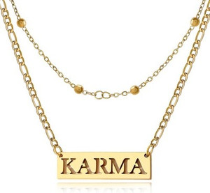 Taylor Swift Karma Eras Tour Double-Layer 18K Gold Necklace for Fans
