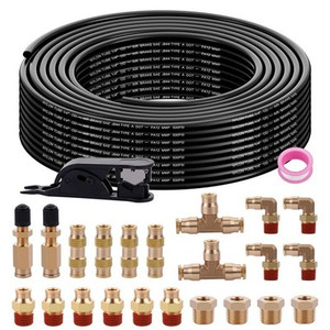 Boeray 100ft 1/4" Air Hose Kit – 22pc Brass Push-Connect Fittings, 500 PSI