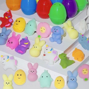 Taupphoo 36pc Easter Mochi Squishy Toys with 36 Surprise Eggs & Party Favors