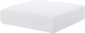 Hokway White Stretch Sofa Cushion Slipcover – Elastic Fit 27.5x25x9"
