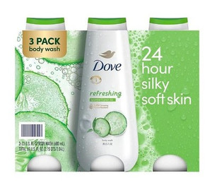 Dove Cucumber & Green Tea Body Wash 3-Pack – 23 oz, Hydrating & Vegan