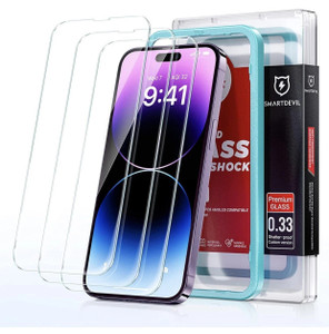 SmartDevil iPhone 14 Pro Max Screen Protector 3-Pack 9H Tempered Glass