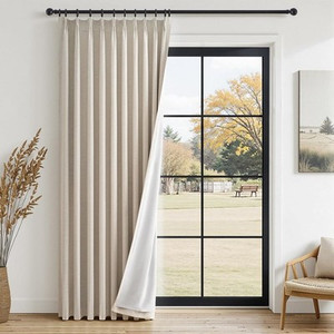 Topfinel Beige 100% Blackout Linen Curtains 84" – Thermal Pinch Pleat Panel