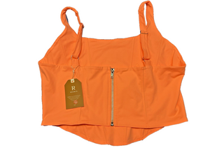 Women's 2XL Salmon Pink Sleeveless Zip Tank Top – Lightweight & Breathable