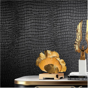 Cismmy Black Crocodile Peel & Stick Wallpaper – Self-Adhesive Vinyl 15.7"x118"