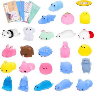 Saparlo 24-Piece Mochi Squishy Animal Toys with Gift Cards & Bags
