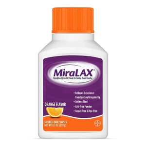 MiraLAX Orange Laxative Powder 8.3 oz – 14-Dose PEG 3350 Formula