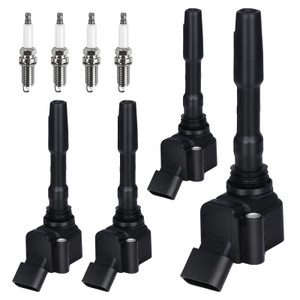 GYbenzi 4-Pack Ignition Coils & Iridium Spark Plugs for VW Audi 1.8L 2.0L