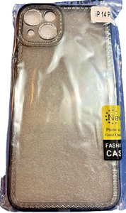 Gunprio iPhone 14 Plus Black Silver Glitter TPU Drop Protection Case